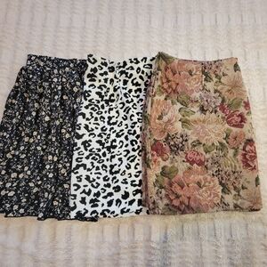 SHEIN Curve Skirt Bundle - Floral & Animal Print Mini Skirt Set 3xl / 4xl